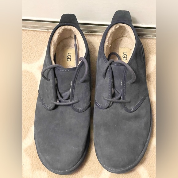 USED UGG Men Blue Maksim Chukka Casual Suede  Fur Shoes Boots